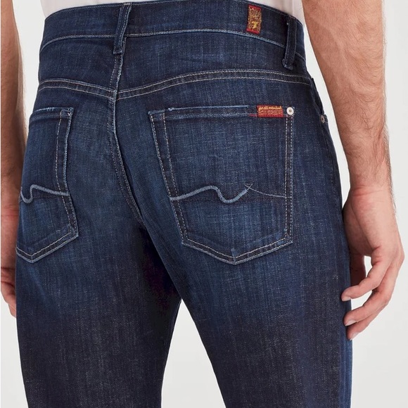 Blue jeans 7 For ALL Mankind jeans straight leg size 30/28 adjustable waste - Picture 8 of 14